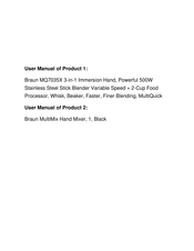 Braun MultiQuick 7 MQ 7077 Series Instructions Manual