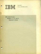 IBM 5225 1 Operator's Manual