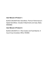Black & Decker PERFORMANCE MX600 Series Use And Care Manual