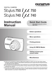 Olympus Stylus 750 Instruction Manual