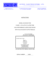 AVTECH ELECTROSYSTEMS AVO-9W-B-P-P0E Instructions Manual