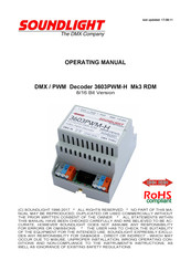 SOUNDLIGHT 3603PWM-H Mk3 RDM Operating Manual