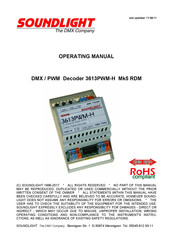 SOUNDLIGHT 3613PWM-H Mk5 RDM Operating Manual