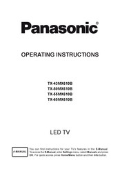 Panasonic TX-50MX610B Operating Instructions Manual
