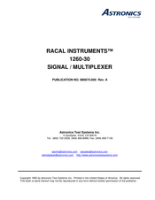 Astronics RACAL INSTRUMENTS 1260-30 Manual