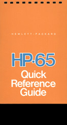 HP HP-65 Quick Reference Manual