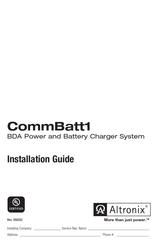 Altronix CommBatt1 Installation Manual