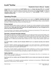 Premier Tech Aqua Ecoflo STB-570PR-DiUV Owner's Manual
