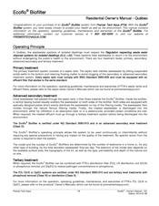 Premier Tech Aqua Ecoflo STB-570PR-DiUV Owner's Manual
