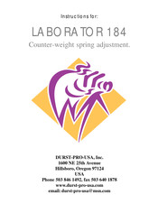 Durst LABORATOR 184 Instructions Manual