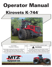 MTZ Kirovets K-744 2020 Operator's Manual