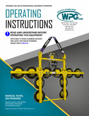 WPG MT1010TAIR Operating Instructions Manual