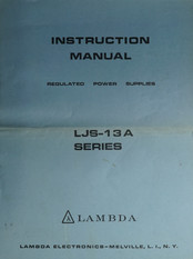 Lambda LJS-13A Series Instruction Manual