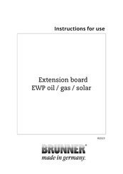 Brunner EWP solar Instructions For Use Manual