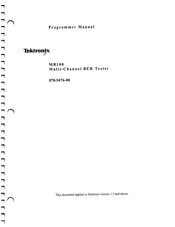 Tektronix 070-9476-00 Programmer's Manual