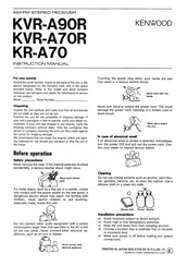 Kenwood KR-A70 Instruction Manual