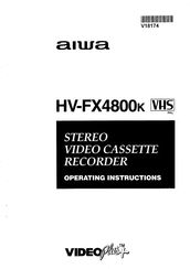 Aiwa VIDEO Plus HV-FX4800K Operating Instructions Manual