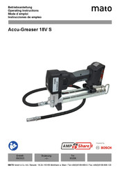 Bosch mato Accu-Greaser 18V S Operating Instructions Manual