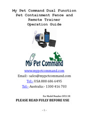 My Pet Command DF113R Operation Manual