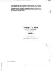 HOUGH PAY LOADER H-30B Manual