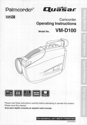 Quasar Palmcorder VM-D100 Operating Instructions Manual