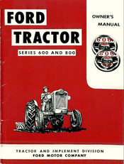 Ford Tractor Series 800 Owner's Manual