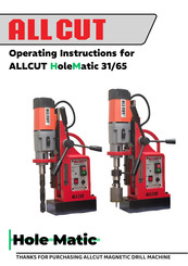 ALLCUT HOLE MATIC HoleMatic 31 Operating Instructions Manual