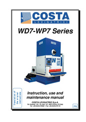 Costa WD7 Series Instruction, Use And Maintenance Manual