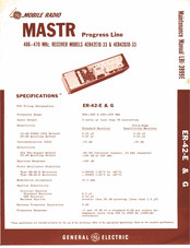GE MASTER Progress 4ER42E10-33 Maintenance Manual