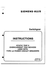 Siemens-Allis Static Trip II Instructions Manual
