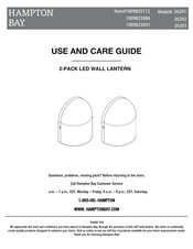 HAMPTON BAY 26202 Use And Care Manual