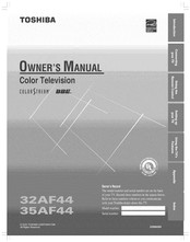 Toshiba COLORSTREAM BBE 35AF44 Owner's Manual