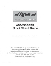 Axxera AXV5000SR Quick Start Manual