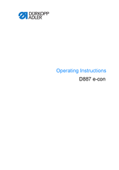 Dürkopp Adler D887 e-con Operating Instructions Manual