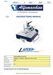 FLETCHER Alfamacchine U200P Instruction Manual