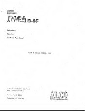 Jackson JV-24 A Maintenance And Operation Manual