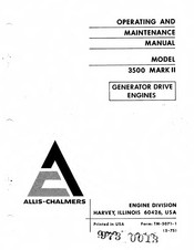 Allis-Chalmers 3500 MK2 Operating & Maintenance Manual