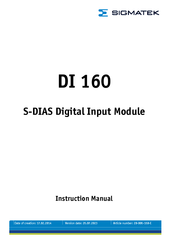 Sigmatek DI 160 Instruction Manual