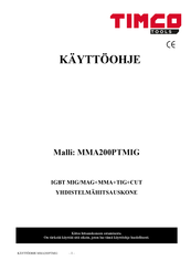 Timco Tools MMA200PTMIG Operation Manual