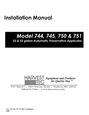 Harvest TEC 750 Instruction Manual