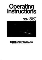 Panasonic SG-1060L Operating Instructions Manual