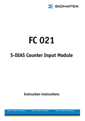 SIGMATEK FC 021 Installation Instructions Manual