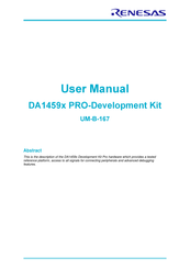 Renesas DA1459 PRO Devkit Series User Manual