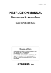 Ulvac DAP-6D Series Instruction Manual
