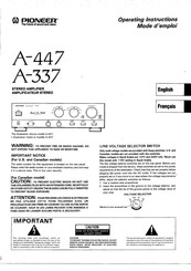 Pioneer A-447 Operating Instructions Manual
