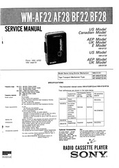 Sony WM-AF28 Service Manual