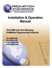 Promation Engineering P9-120N4-HR Installation & Operation Manual