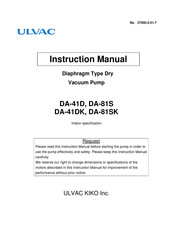 Ulvac DA-41DK Instruction Manual