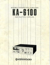 Kenwood KA-6100 Instruction Manual