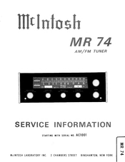 McIntosh MR 74 Service Information